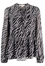 Michael Michael Kors chain link-print blouse - Schwarz