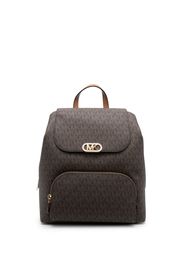 Michael Michael Kors monogram-pattern logo-buckle backpack - Braun