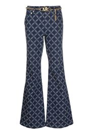 Michael Michael Kors monogram-pattern flared jeans - Blau