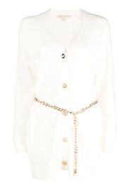 Michael Michael Kors chain-belt knitted cardigan - Nude