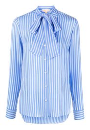 Michael Michael Kors striped pussy-bow shirt - Blau