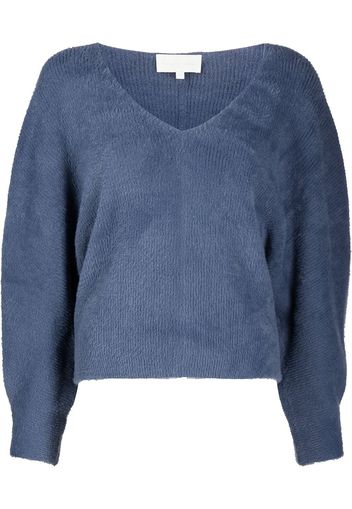 Michelle Mason Oversized-Sweatshirt mit V-Ausschnitt - Blau