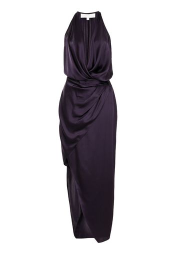 Michelle Mason Asymmetrisches Neckholder-Seidenkleid - Violett