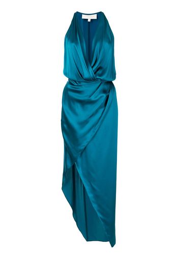 Michelle Mason Asymmetrisches Neckholder-Seidenkleid - Blau