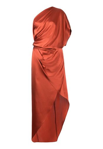 Michelle Mason Drapiertes Seidenkleid - Orange