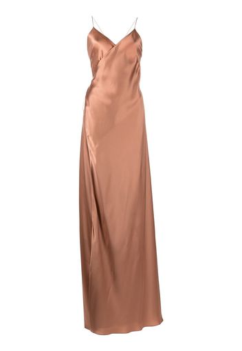 Michelle Mason V-neck silk dress - Nude
