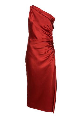 Michelle Mason Seidenkleid mit gerafftem Detail - Rot