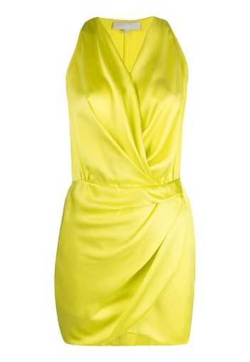 Michelle Mason Drapiertes Neckholder-Kleid - Gelb