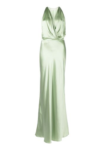 Michelle Mason draped halterneck gown - Grün