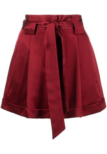 Michelle Mason pleated-detail belted shorts - Rot