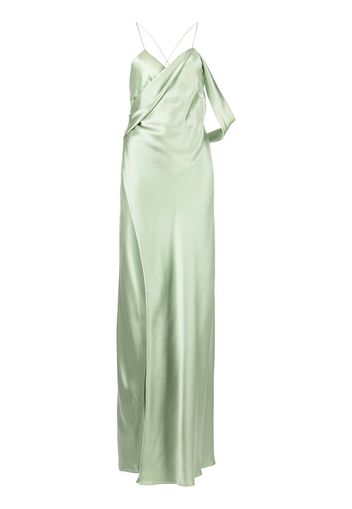 Michelle Mason cowl-neck sleeveless gown - Grün