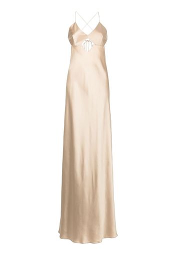 Michelle Mason cut-out detail silk gown - Gold