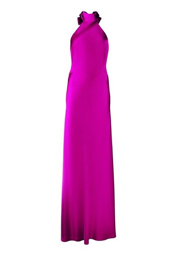 Michelle Mason backless halter tie-fastening gown - Violett