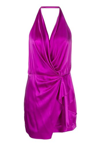 Michelle Mason halterneck open-back silk minidress - Violett