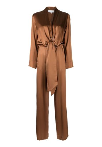 Michelle Mason Jumpsuit im Kimono-Look - Braun