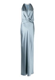 Michelle Mason draped halterneck gown - Blau