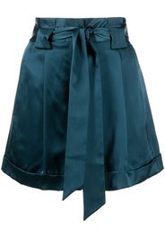 Michelle Mason pleated-detail belted shorts - Blau