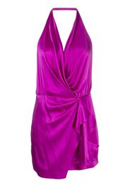 Michelle Mason halterneck open-back silk minidress - Violett