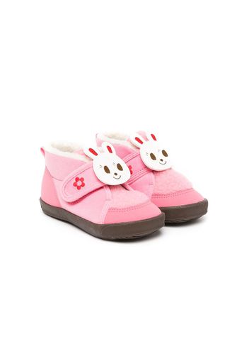 Miki House bunny-embellished sneakers - Rosa