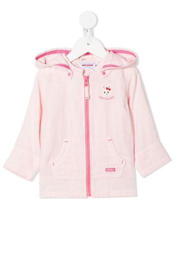 Miki House Kapuzenjacke mit Hasen-Patch - Rosa