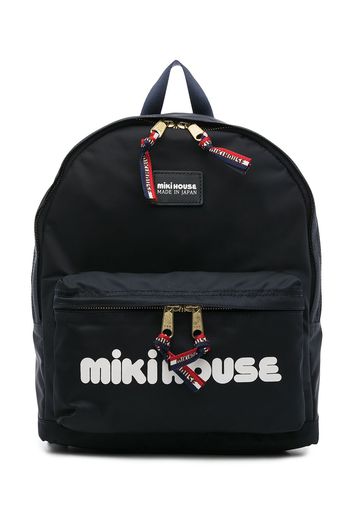 Miki House Rucksack mit Logo-Print - Blau