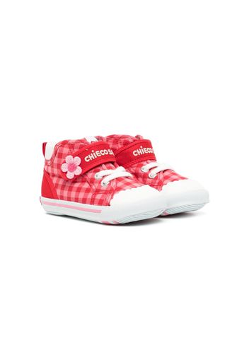 Miki House Karierte Sneakers mit Klettverschluss - Rot