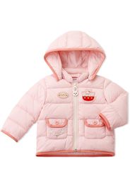 Miki House Animal Friends embroidered padded jacket - Rosa