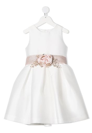 Mimilù Festliches Kleid mit Blumendetail - Weiß