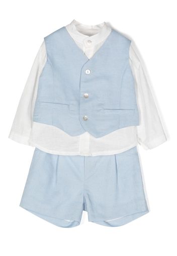 Mimilù shirt waistcoat linen trouser set - Blau