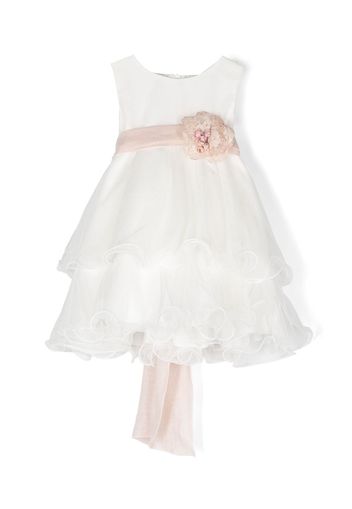 Mimilù floral applique tulle gown - Weiß