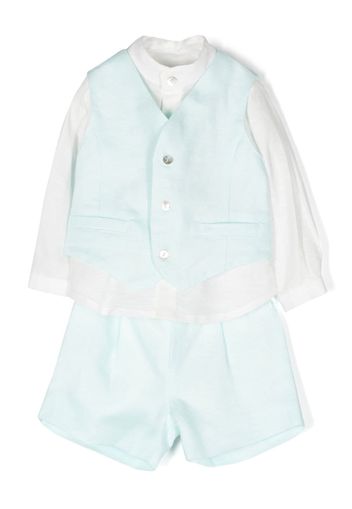 Mimilù shirt waistcoat linen trouser set - Blau