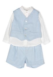 Mimilù shirt waistcoat linen trouser set - Blau