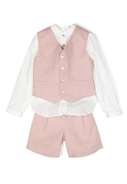 Mimilù three-piece linen shorts suit - Weiß