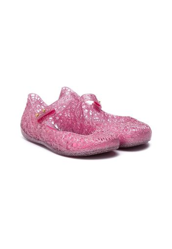 Mini Melissa Ballerinas in Glitter-Optik - Rosa