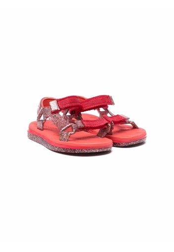 Mini Melissa Glitter-Sandalen mit Klettverschluss - Rot