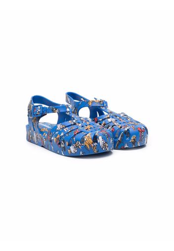 Mini Melissa Mickey and friends-print sandals - Blau