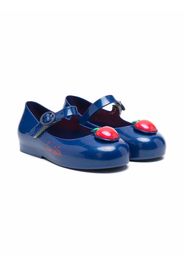 Mini Melissa White Snow round-toe ballerina shoes - Blau