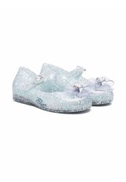 Mini Melissa Elsa-print glittered ballerina shoes - Blau