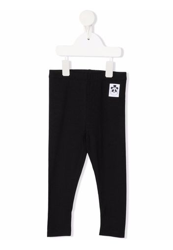 Mini Rodini Leggings mit Panda-Patch - Schwarz