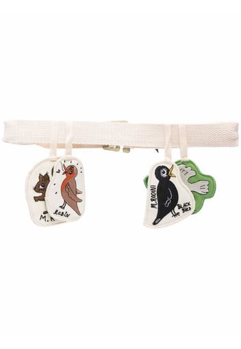 Mini Rodini organic cotton animal-patch belt - Nude