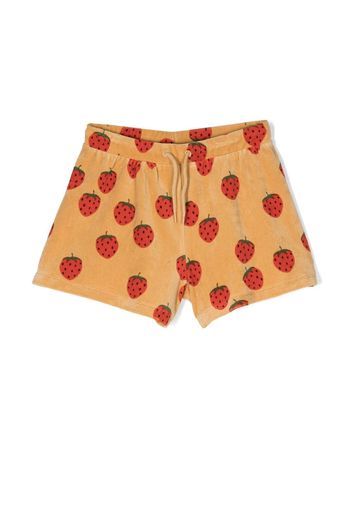 Mini Rodini all-over strawberry-print shorts - Braun