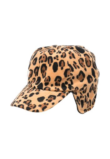 Mini Rodini leopard-pattern fleece cap - Nude