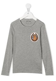 Mini Rodini patch-detail long-sleeve T-shirt - Grau