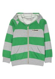 Mini Rodini striped cotton zip-up hoodie - Grün