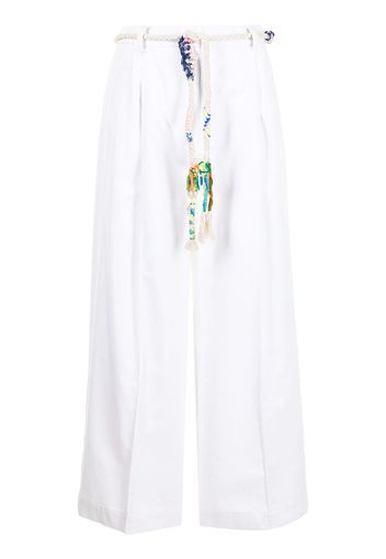 Mira Mikati Weite Hose mit Gürtel - Weiß