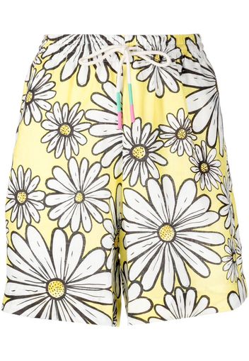 Mira Mikati floral-print two-pocket short shorts - Gelb