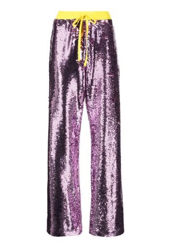 Mira Mikati sequin-embellished straight-leg trousers - Rosa