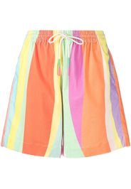 Mira Mikati stripe-print drawstring-waist short shorts - Mehrfarbig