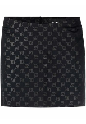 MISBHV Lara monogram mini skirt - Schwarz