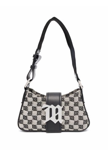 MISBHV Schultertasche mit Logo-Schild - Nude